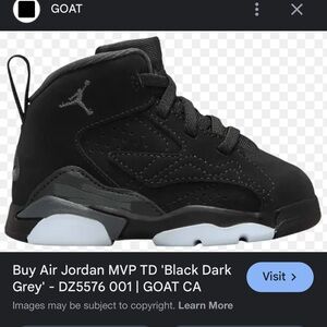 NIKE AIR JORDAN JUMPMAN MVP BLACK ANTHRACITE 9C VELCRO Kids Black Athletic Shoes